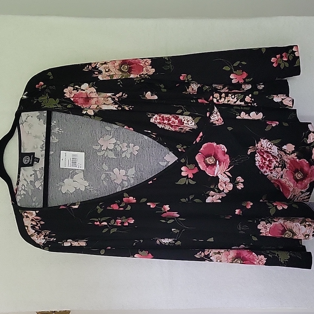 Women's Bobeau Floral Wrap Top Size 2X